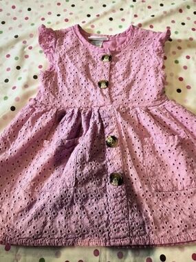 Little Lass Girls 2T Pink Floral Cotton Dress